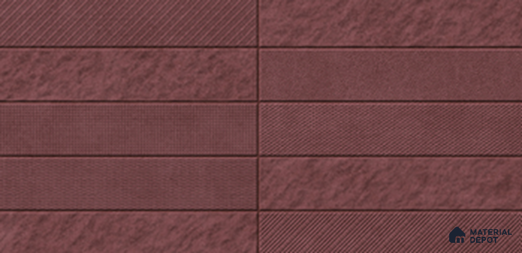 Punch Look Wall Tile TL 11453 E Comfy Wine 2 ft x 1 ft Ceramic Matte Finish - 8 mm  | Suitable for Bathroom & Kitchen