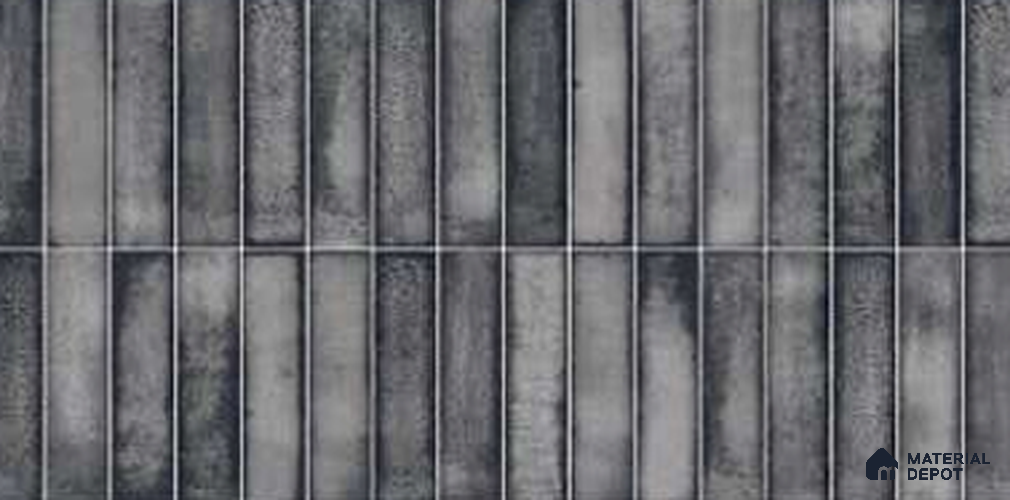 Faux Subway Look Wall Tile TL 11450 B Luma Black 4 ft x 2 ft Vitrified Matte Finish - 9 mm | Suitable for Bathroom, Dining & Kitchen