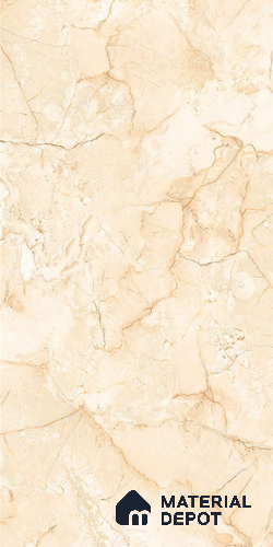 Marble Floor & Wall Tile TL 06383 Mezora Crema 4 ft x 2 ft Glossy Finish Vitrified Tile - 9 mm | Suitable for Living Room, Bedroom & Bathroom