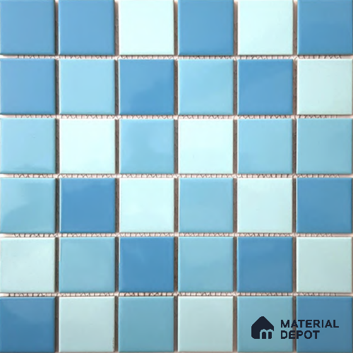 Mosaic Floor & Wall Tile TL 10614 | 303 X 303 mm (Chip Size 98x98 mm) Glossy Finish Porcelain Tile - 8 mm | Suitable For Outdoor, Swimming Pool Area