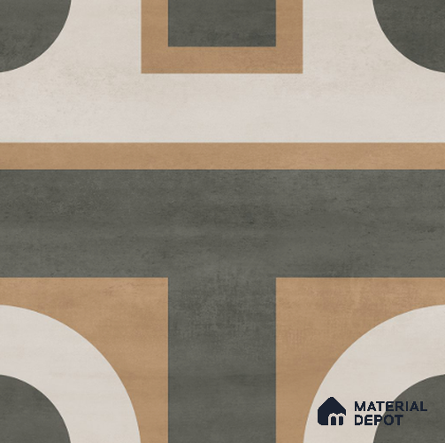 Geometric Floor Tile TL 12336 Qube Camel 16 inc x 16 inc Matte Finish Vitrified Tile - 12 mm