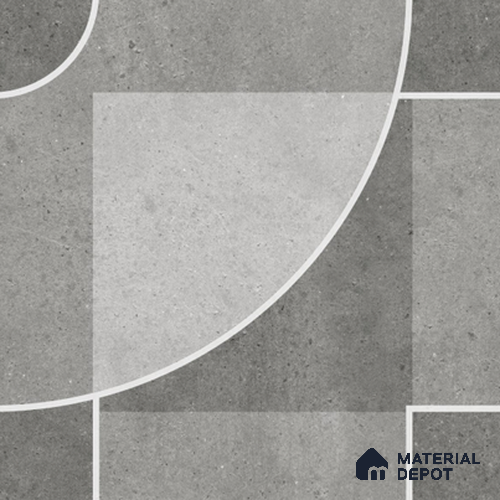 Geometric Floor Tile TL 12337 Portal Charcoal 16 inc x 16 inc Matte Finish Vitrified Tile - 12 mm