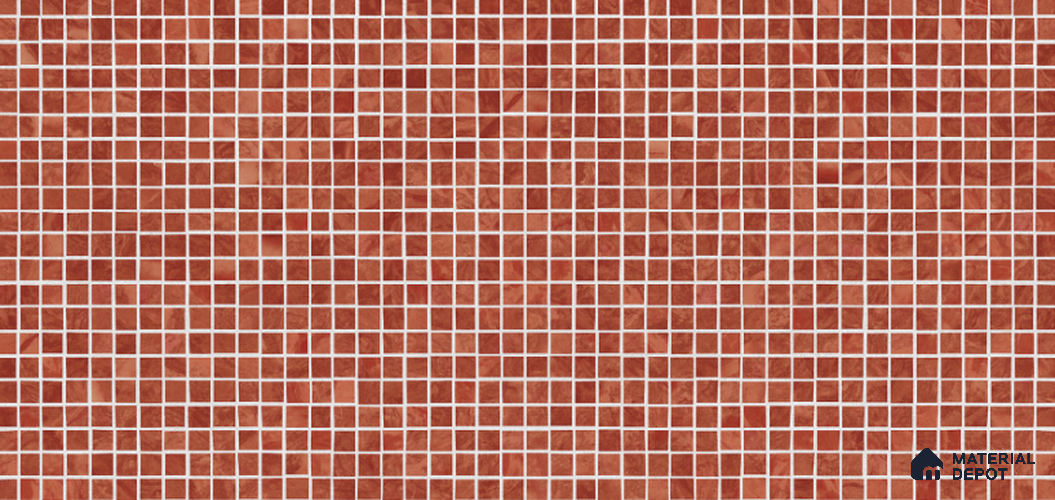 Mosaic Look Floor & Wall Tile TL 10970 C Mosaic Red 4 ft x 2 ft Vitrified Punch Matte Finish - 9 mm | Suitable for Parking, Outdoor, Balcony & Terrace