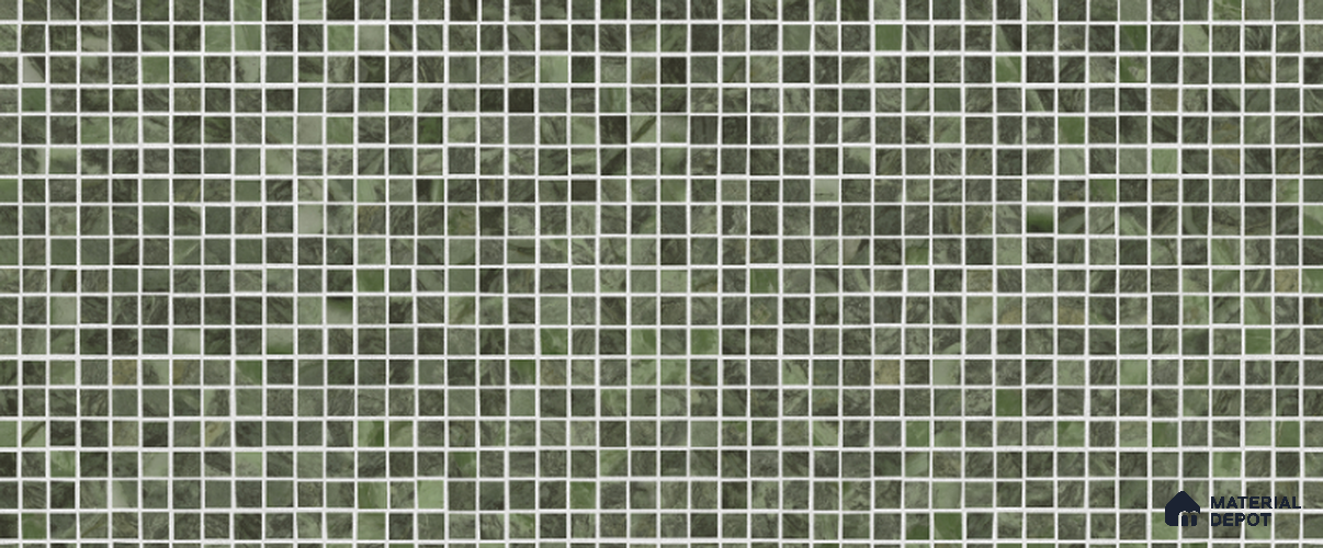 Mosaic Look Floor & Wall Tile TL 10970 D Mosaic Green 4 ft x 2 ft Vitrified Punch Matte Finish - 9 mm | Suitable for Parking, Outdoor, Balcony & Terrace