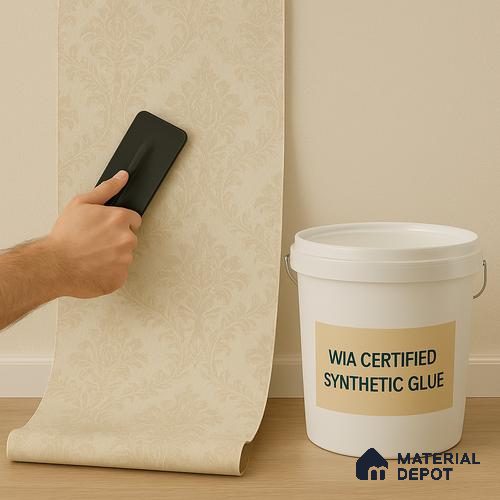 Standard wall paper installation - Wall (WIA Certified Synthetic Glue) MOQ - 2 rolls (approx. 115 Sq. Ft)