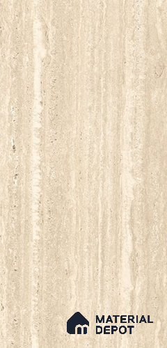 Travertine Floor, Wall Tile TL 12001 Travertine Royal Beige 4 ft x 2 ft Carving Matte Finish Vitrified Tile - 9 mm