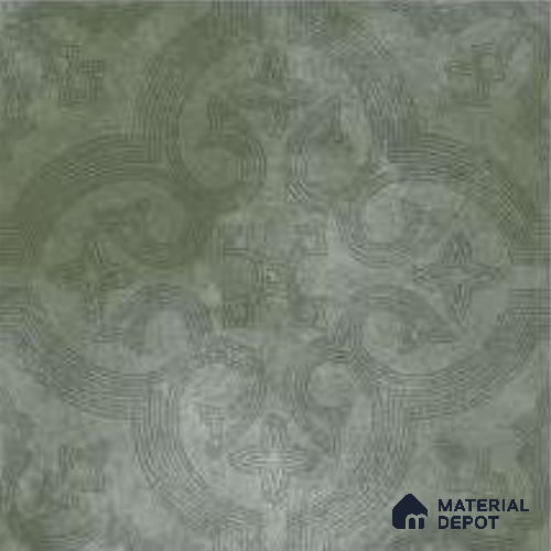 Moroccans Floor Tile TL 12131 I 20420 Octavia Forest Green 1 ft x 1 ft Carving Matte Finish Vitrified Tile - 9 mm