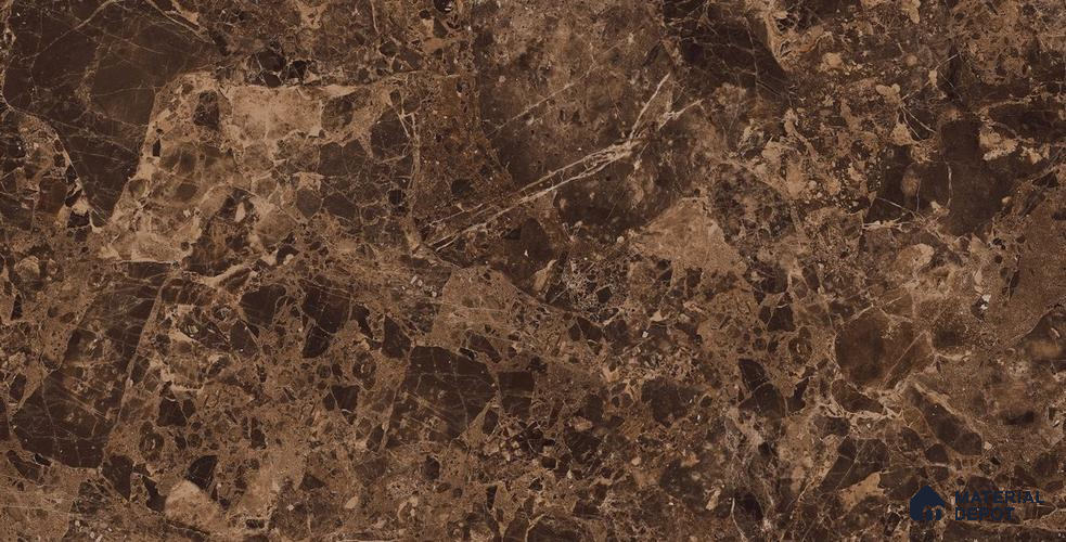 Marbles & Stones Floor & Wall Tile TL 12077 Empradore Coffee 4 ft x 2 ft High Gloss Finish Vitrified Tile - 9 mm | 8 Random Design