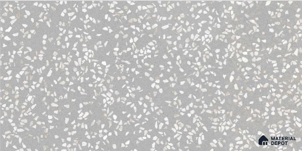 Terrazzo Floor & Wall Tile TL 12176 D Royal Terra Grey 4 ft x 2 ft Glue Matte Finish Vitrified Tile - 9 mm