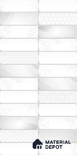 Faux Subway Wall Tile TL 10789 E Marcel Reactive Decor 2 ft x 1 ft Glossy Finish Ceramic Tile - 9 mm | Please Expect a Slight Variation of Pattern