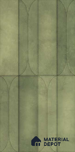 Faux Subway Wall Tile TL 10782 C Arch Emerald 2 ft x 1 ft Glossy Finish Ceramic Tile - 9 mm | Please Expect a Slight Variation of Pattern