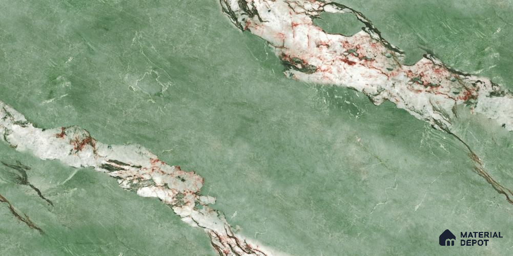 Marbles & Stones Floor & Wall Tile TL 12041 Malachite CM 4 ft x 2 ft High Gloss Finish Vitrified Tile - 9 mm | 3 Random Design