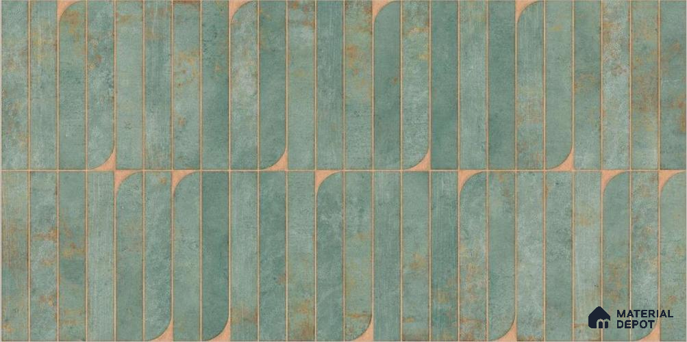 Punch Textures Wall Tile TL 12185 H Vistara Green Decor 4 ft x 2 ft Punch Finish  Vitrified Tile - 9 mm