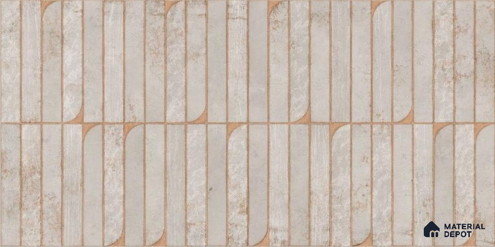 Punch Textures Wall Tile TL 12185 D Vistara Grey Decor 4 ft x 2 ft Punch Finish  Vitrified Tile - 9 mm
