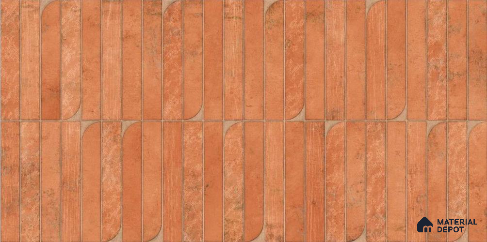 Punch Textures Wall Tile TL 12185 J Vistara Terracotta Decor 4 ft x 2 ft Punch Finish  Vitrified Tile - 9 mm