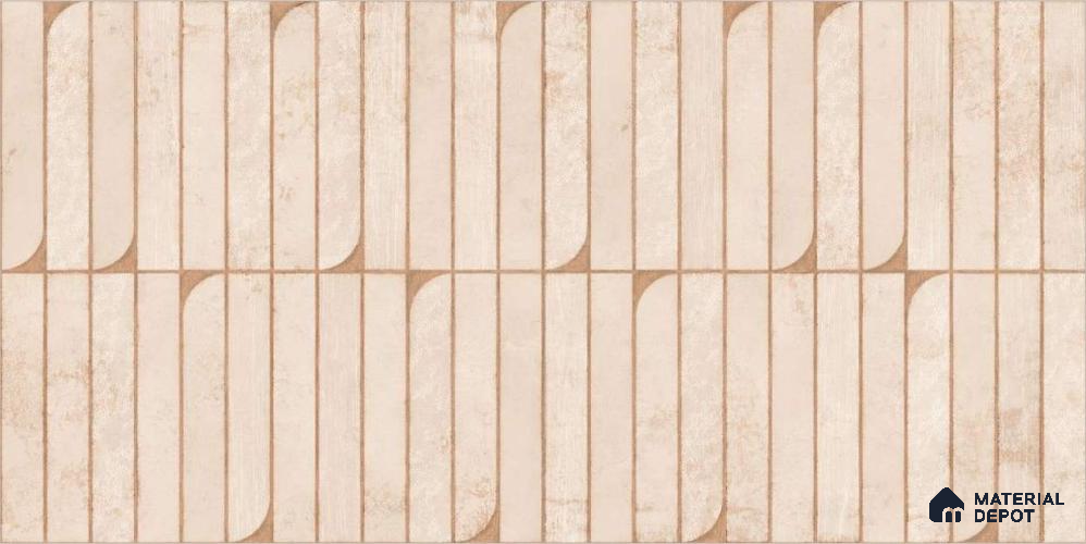 Punch Textures Wall Tile TL 12185 F Vistara Beige Decor 4 ft x 2 ft Punch Finish  Vitrified Tile - 9 mm