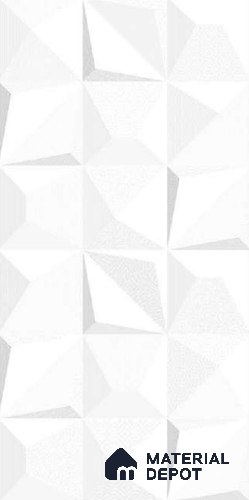 Highlighter Wall Tile TL 10804 Tangram White Luster Decor 2 ft x 1 ft Matte Finish Ceramic Tile - 9 mm