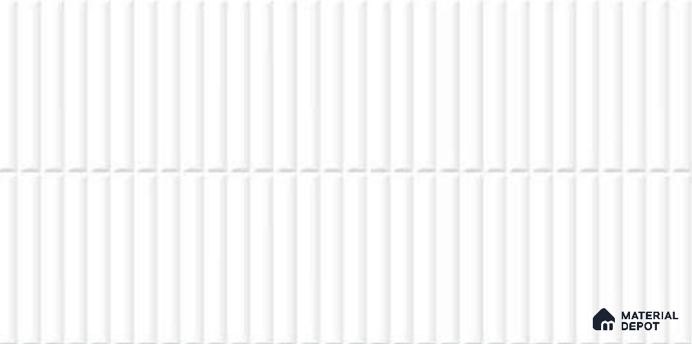 Faux Subway Wall Tile TL 10803 B Stix White 2 ft x 1 ft Matte Finish Ceramic Tile - 9 mm | Please Expect a Slight Variation of Pattern