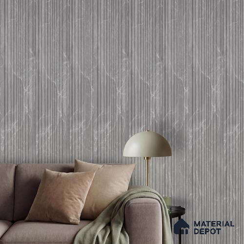 Grey Marble Louver PN 00522 9.5 ft x 4.8 inch Charcoal Panel - 12 mm | Suitable for Feature Wall, TV Unit & Living Room | Width is Subjected to 5% Variation