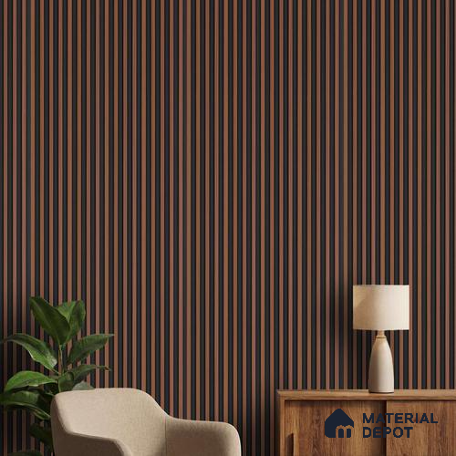 Brown Wooden Louver PN 00829 9.5 ft x 4.7 inch Charcoal Panel - 12 mm | Suitable for Feature Wall, TV Unit & Living Room | Width is Subjected to 5% Variation