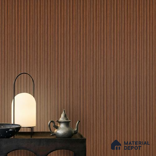Brown Wooden Louver PN 00830 9.5 ft x 4.7 inch Charcoal Panel - 12 mm | Suitable for Feature Wall, TV Unit & Living Room | Width is Subjected to 5% Variation