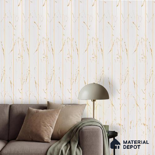 White Marble Louver PN 02340 9.5 ft x 5.9 inch Charcoal Panel - 8 mm | Suitable for Feature Wall, TV Unit & Living Room | Width is Subjected to 5% Variation