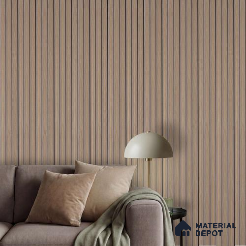 Grey Wooden Louver PN 02344 9.5 ft x 5.9 inch Charcoal Panel - 8 mm | Suitable for Feature Wall, TV Unit & Living Room | Width is Subjected to 5% Variation