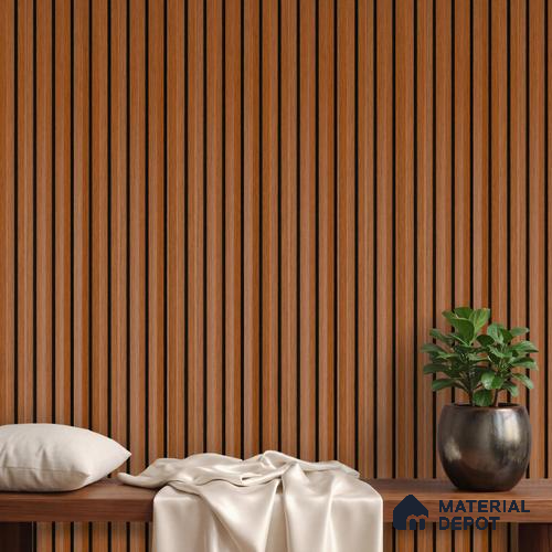 Brown Wooden Louver PN 02806 9 ft x 6.7 inch Charcoal Panel - 14 mm | Suitable for Feature Wall, TV Unit & Living Room | Width is Subjected to 5% Variation