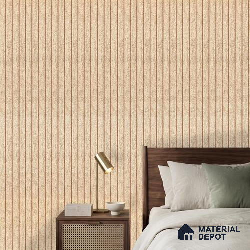 Cream Wooden Louver PN 03019 8 ft x 4.9 inch Charcoal Panel - 8 mm | Suitable for Feature Wall, TV Unit & Living Room | Width is Subjected to 5% Variation