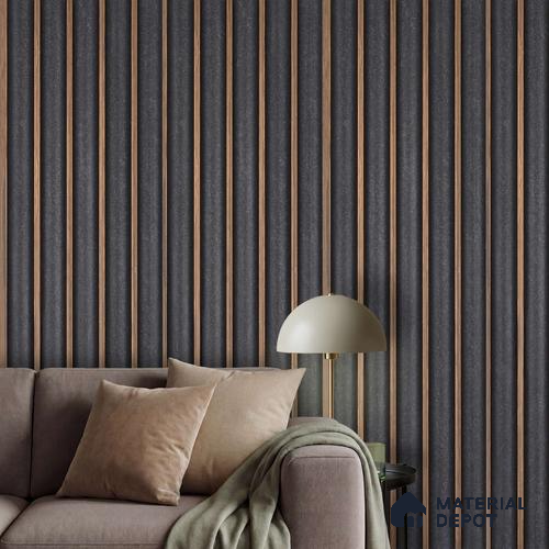 Brown Rustic Louver PN 03026 8 ft x 4.9 inch Charcoal Panel - 8 mm | Suitable for Feature Wall, TV Unit & Living Room | Width is Subjected to 5% Variation