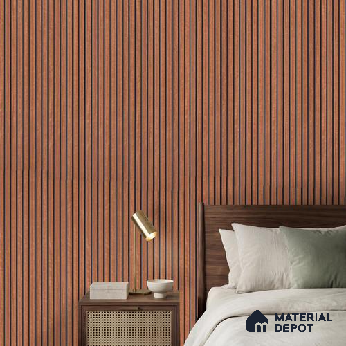 Brown Wooden Louver PN 03199 8 ft x 4.9 inch Charcoal Panel - 8 mm | Suitable for Feature Wall, TV Unit & Living Room | Width is Subjected to 5% Variation