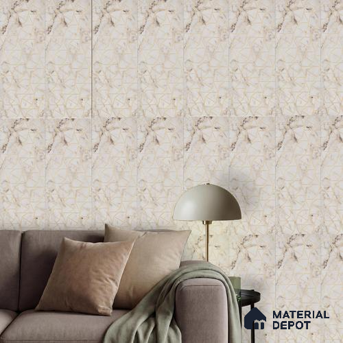 Cream Patterned Louver PN 03254 8 ft x 7 inch Charcoal Panel - 8 mm | Suitable for Feature Wall, TV Unit & Living Room | Width is Subjected to 5% Variation