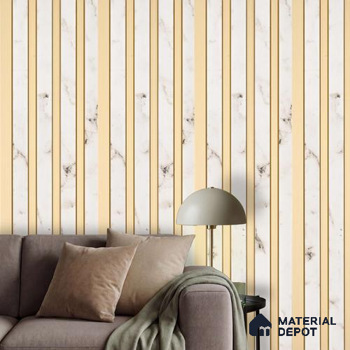 Cream Marble Louver PN 03254 B 8 ft x 4.9 inch Charcoal Panel - 8 mm | Suitable for Feature Wall, TV Unit & Living Room | Width is Subjected to 5% Variation