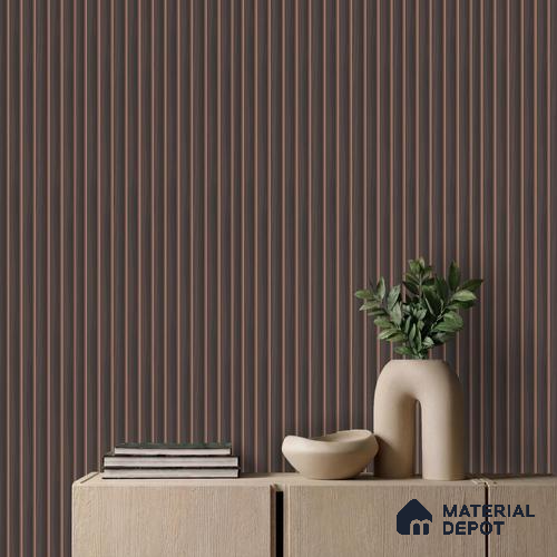 Brown Wooden Louver PN 03266 8 ft x 4.9 inch Charcoal Panel - 8 mm | Suitable for Feature Wall, TV Unit & Living Room | Width is Subjected to 5% Variation
