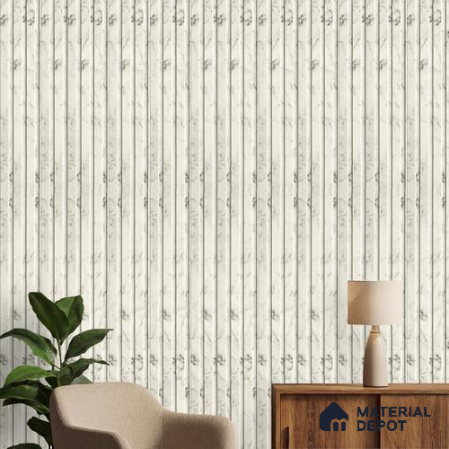 White Marble Louver PN 03279 8 ft x 4.9 inch Charcoal Panel - 8 mm | Suitable for Feature Wall, TV Unit & Living Room | Width is Subjected to 5% Variation