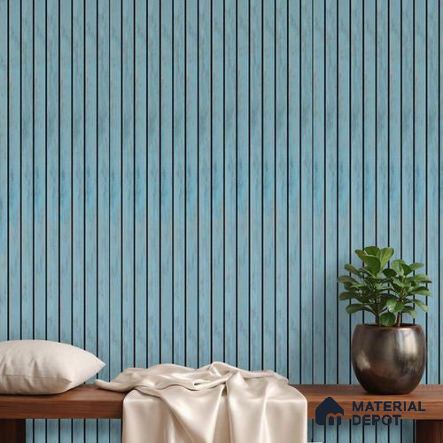 Blue Patterned Louver PN 03299 8 ft x 4.9 inch Charcoal Panel - 8 mm | Suitable for Feature Wall, TV Unit & Living Room | Width is Subjected to 5% Variation