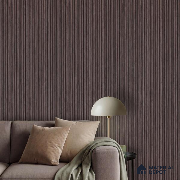 Brown Wooden Louver PN 03569 9.5 ft x 4.4 inch Charcoal Panel - 8 mm | Suitable for Feature Wall, TV Unit & Living Room | Width is Subjected to 5% Variation