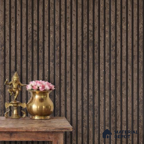 Brown Wooden Louver PN 03866 9.5 ft x 6 inch Charcoal Panel - 10 mm | Suitable for Feature Wall, TV Unit & Living Room | Width is Subjected to 5% Variation