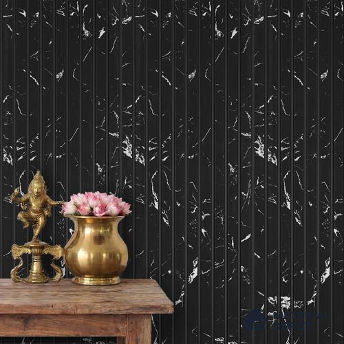Black Marble Louver PN 03869 9.5 ft x 6 inch Charcoal Panel - 10 mm | Suitable for Feature Wall, TV Unit & Living Room | Width is Subjected to 5% Variation