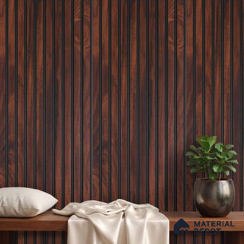 Brown Wooden Louver PN 03871 9.5 ft x 6 inch Charcoal Panel - 10 mm | Suitable for Feature Wall, TV Unit & Living Room | Width is Subjected to 5% Variation