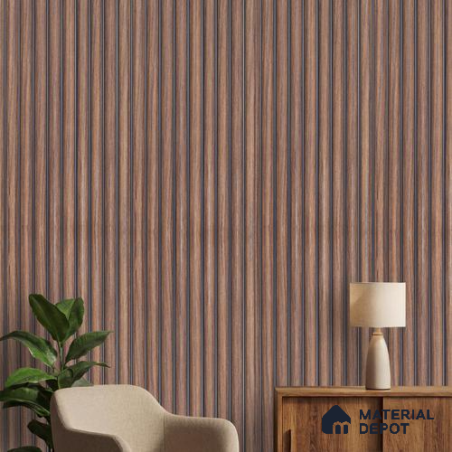 Brown Wooden Louver PN 03893 9.5 ft x 6 inch Charcoal Panel - 10 mm | Suitable for Feature Wall, TV Unit & Living Room | Width is Subjected to 5% Variation