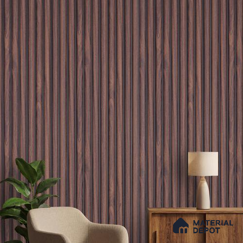 Brown Wooden Louver PN 03894 9.5 ft x 6 inch Charcoal Panel - 10 mm | Suitable for Feature Wall, TV Unit & Living Room | Width is Subjected to 5% Variation