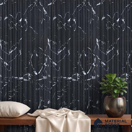Black Marble Louver PN 03899 9.5 ft x 6 inch Charcoal Panel - 10 mm | Suitable for Feature Wall, TV Unit & Living Room | Width is Subjected to 5% Variation