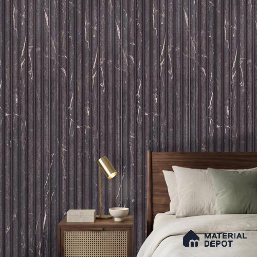 Brown Marble Louver PN 03902 9.5 ft x 6 inch Charcoal Panel - 10 mm | Suitable for Feature Wall, TV Unit & Living Room | Width is Subjected to 5% Variation