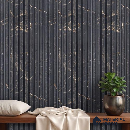 Black Marble Louver PN 03904 9.5 ft x 6 inch Charcoal Panel - 10 mm | Suitable for Feature Wall, TV Unit & Living Room | Width is Subjected to 5% Variation