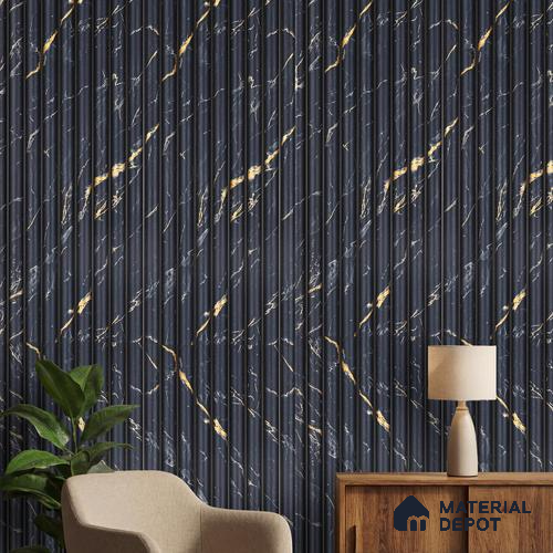 Black Marble Louver PN 03905 9.5 ft x 6 inch Charcoal Panel - 10 mm | Suitable for Feature Wall, TV Unit & Living Room | Width is Subjected to 5% Variation