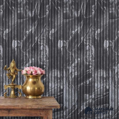 Grey Marble Louver PN 03908 9.5 ft x 6 inch Charcoal Panel - 10 mm | Suitable for Feature Wall, TV Unit & Living Room | Width is Subjected to 5% Variation