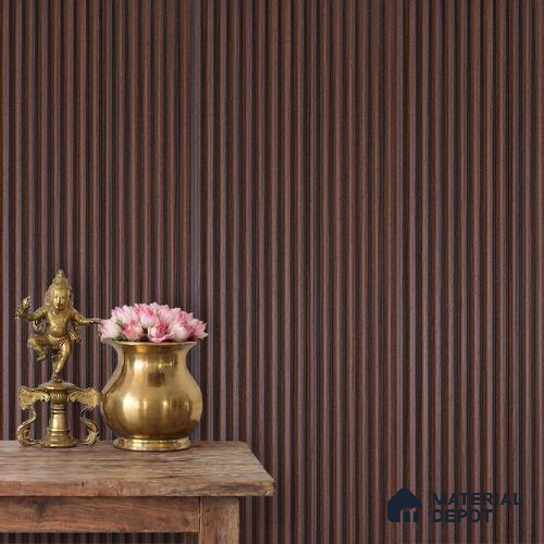 Brown Wooden Louver PN 03912 9.5 ft x 6 inch Charcoal Panel - 10 mm | Suitable for Feature Wall, TV Unit & Living Room | Width is Subjected to 5% Variation