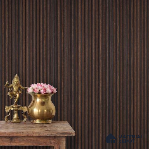 Brown Wooden Louver PN 03913 9.5 ft x 6 inch Charcoal Panel - 10 mm | Suitable for Feature Wall, TV Unit & Living Room | Width is Subjected to 5% Variation