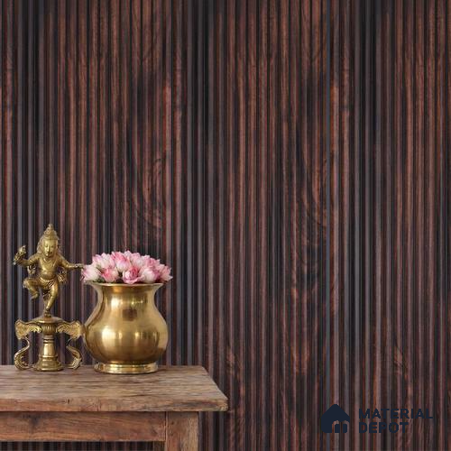 Brown Wooden Louver PN 03914 9.5 ft x 6 inch Charcoal Panel - 10 mm | Suitable for Feature Wall, TV Unit & Living Room | Width is Subjected to 5% Variation